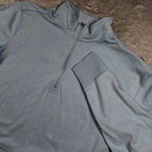 Carhartt Sweatshirt Mens XLT Blue Quarter Zip Pullover Relaxed Kangaroo Pocket